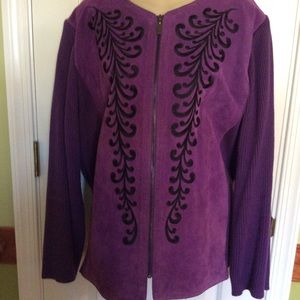 Bob Mackie Suede Sweater Jacket